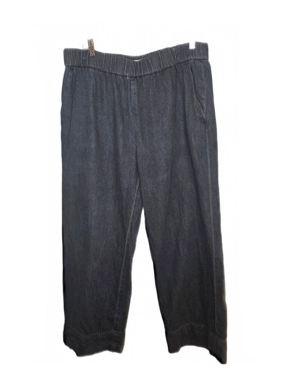 EVERLANE The Easy Jean Elastic Waist Straight Leg Dark Wash Size 16  Organic